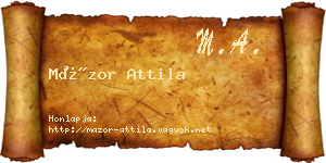 Mázor Attila névjegykártya